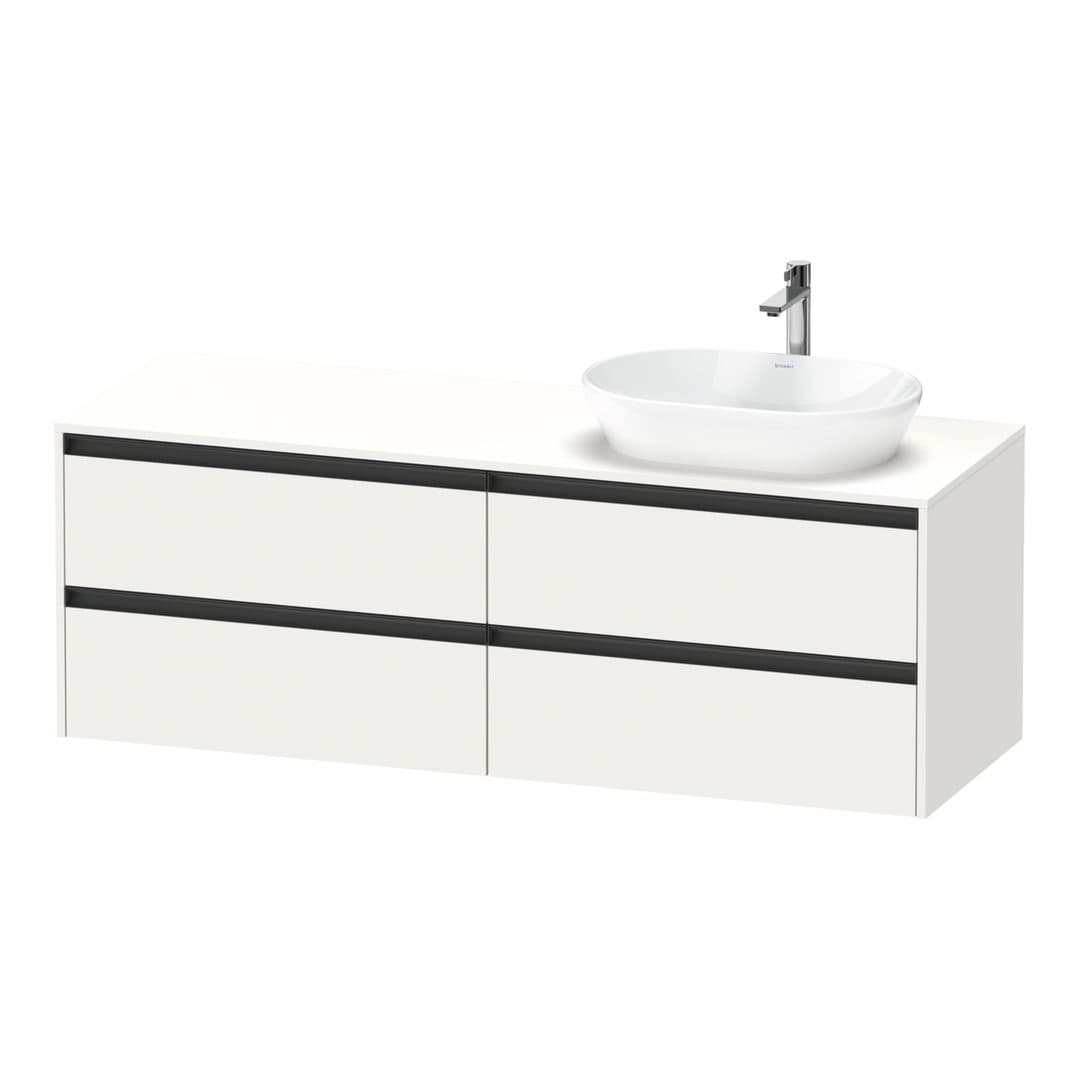 Duravit Ketho.2 – Έπιπλο Νιπτήρα – 1600 mm, για κονσόλα, 4 συρτάρια, νιπτήρας δεξιά – White Super Matt, Decor (K24899R84840000)