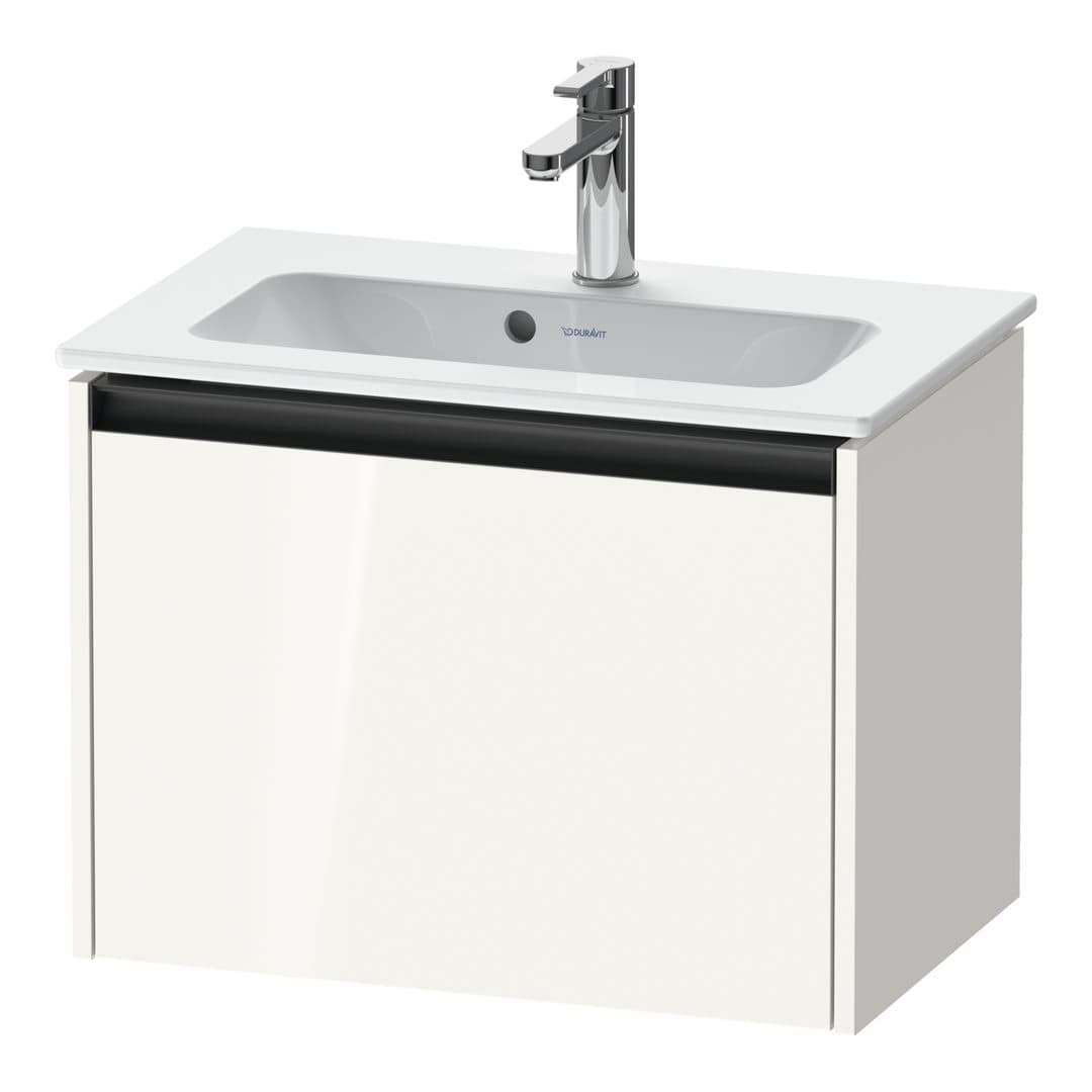 Duravit Ketho.2 – Έπιπλο Νιπτήρα – 610 mm, 1 συρτάρι, νιπτήρας κέντρο, Compact – White High Gloss, Decor (K25055022220000)