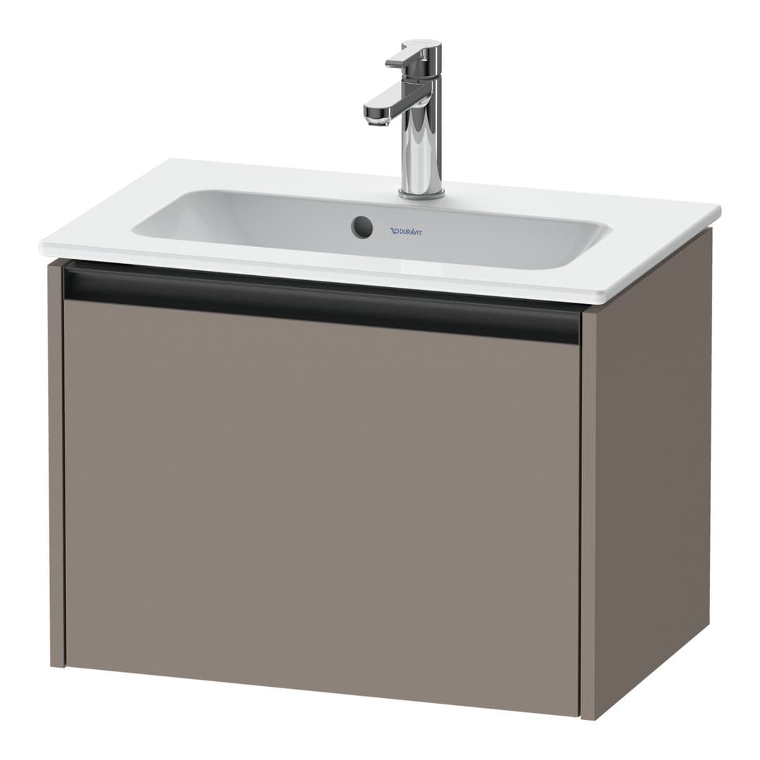 Duravit Ketho.2 – Έπιπλο Νιπτήρα – 610 mm, 1 συρτάρι, νιπτήρας κέντρο, Compact – Basalte Matt, Decor (K25055043430000)