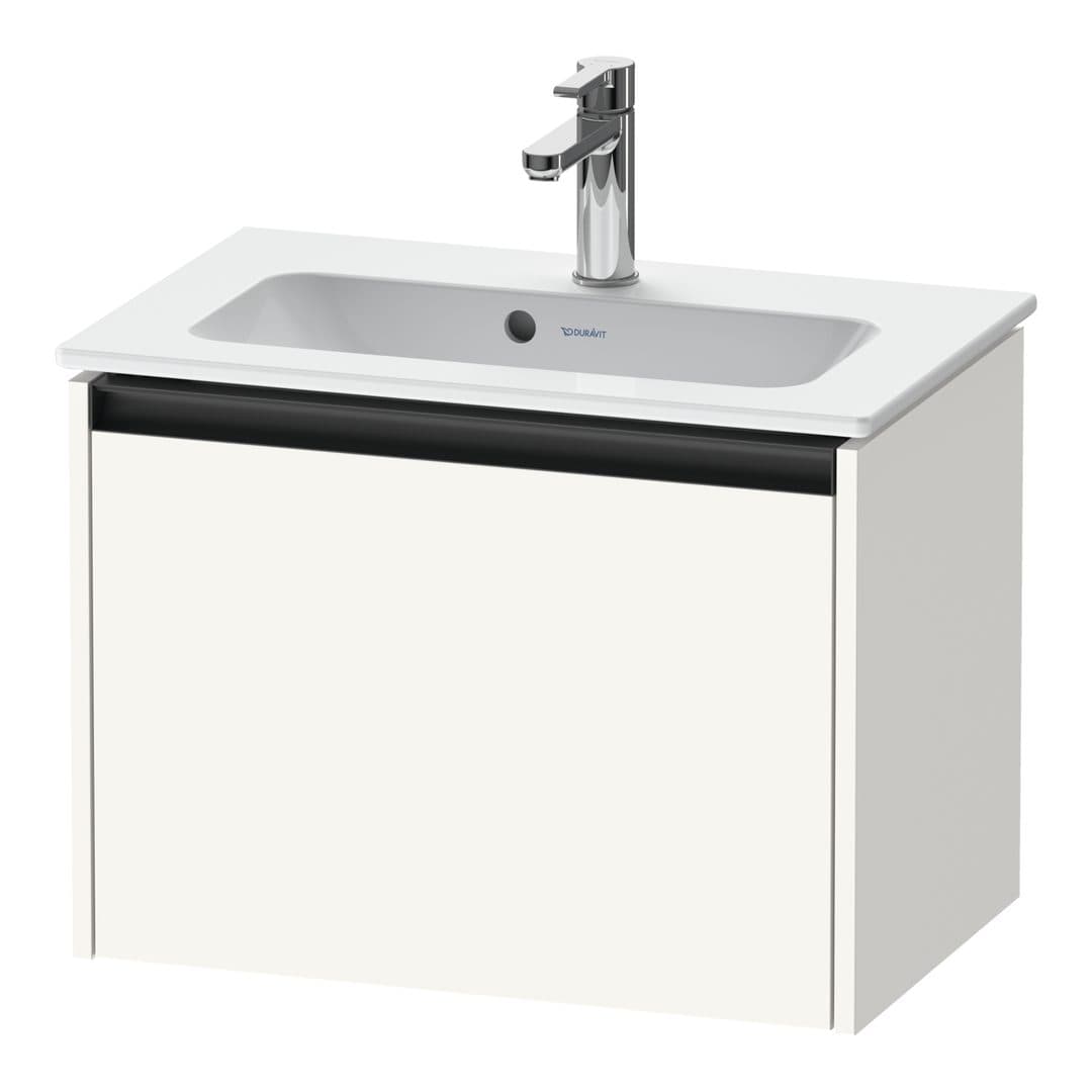 Duravit Ketho.2 – Έπιπλο Νιπτήρα – 610 mm, 1 συρτάρι, νιπτήρας κέντρο, Compact – White Super Matt, Decor (K25055084840000)