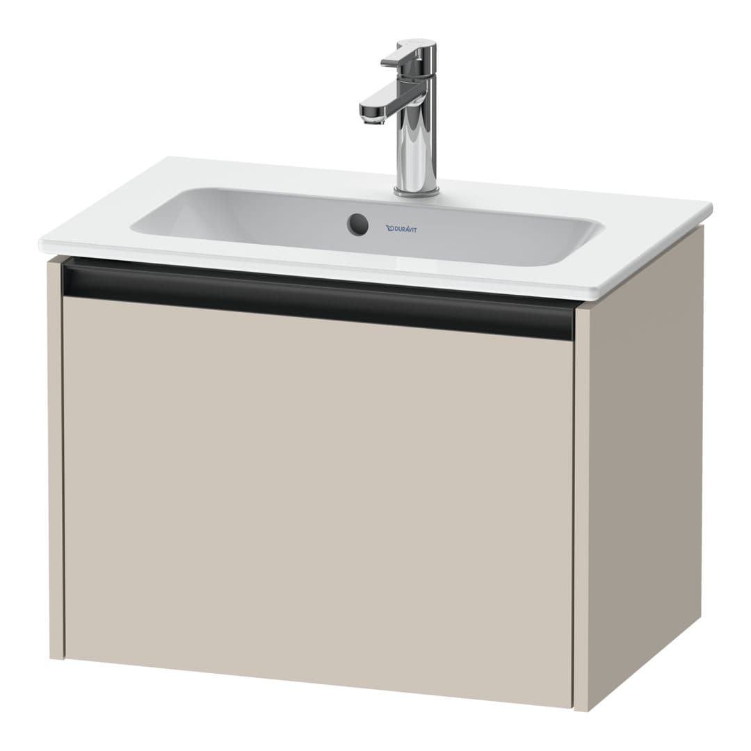 Duravit Ketho.2 – Έπιπλο Νιπτήρα – 610 mm, 1 συρτάρι, νιπτήρας κέντρο, Compact – Taupe Matt, Decor (K25055091910000)
