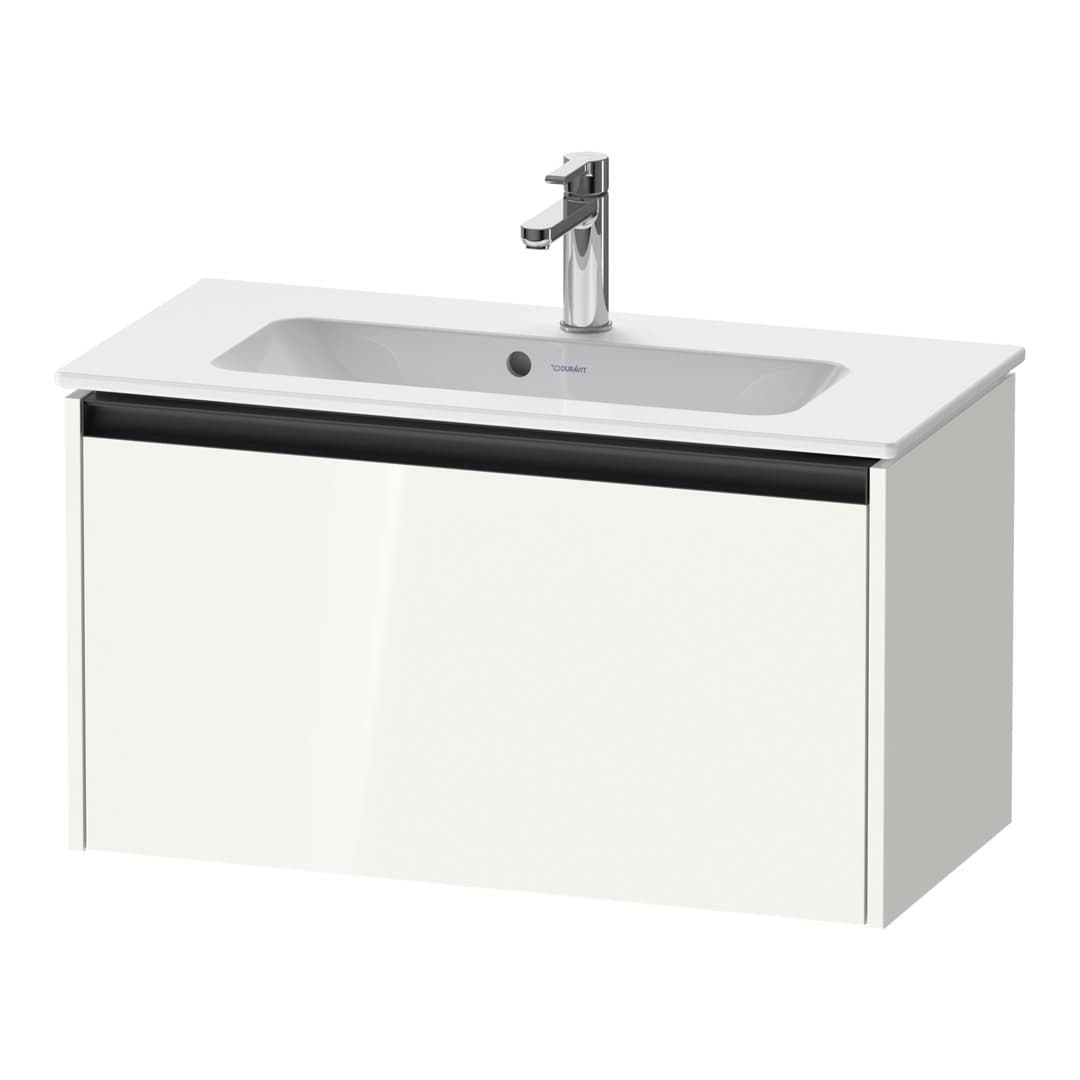 Duravit Ketho.2 – Έπιπλο Νιπτήρα – 810 mm, 1 συρτάρι, νιπτήρας κέντρο, Compact – White High Gloss, Decor (K25056022220000)