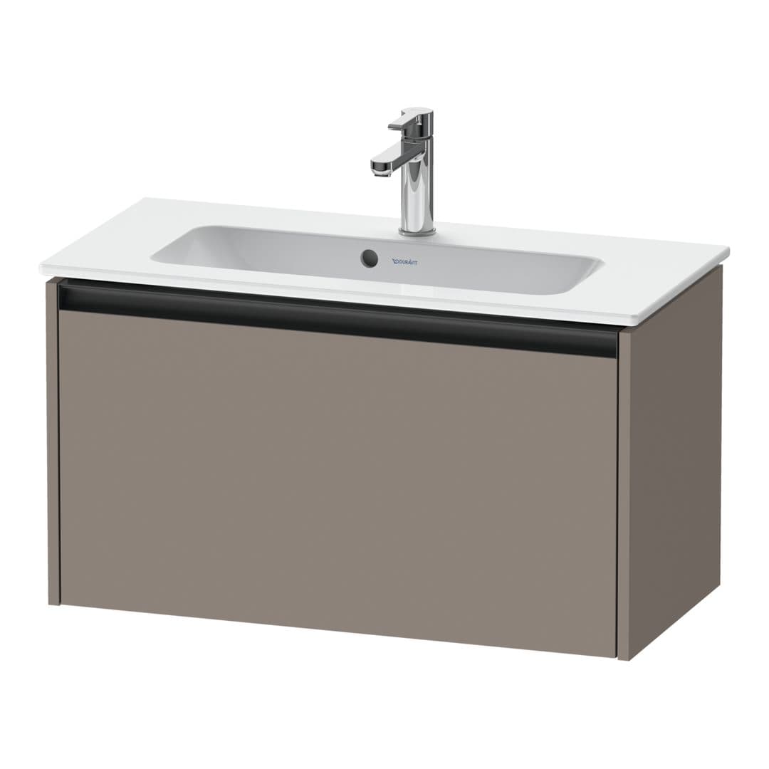 Duravit Ketho.2 – Έπιπλο Νιπτήρα – 810 mm, 1 συρτάρι, νιπτήρας κέντρο, Compact – Basalte Matt, Decor (K25056043430000)
