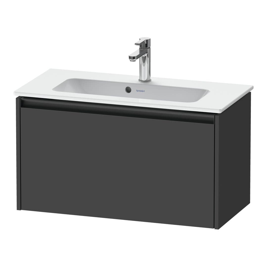 Duravit Ketho.2 – Έπιπλο Νιπτήρα – 810 mm, 1 συρτάρι, νιπτήρας κέντρο, Compact – Graphite Matt, Decor (K25056049490000)