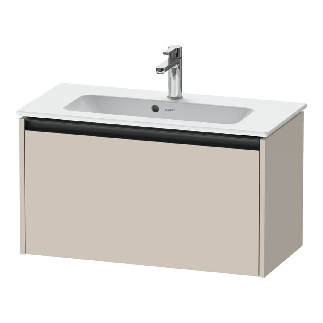Duravit Ketho.2 – Έπιπλο Νιπτήρα – 810 mm, 1 συρτάρι, νιπτήρας κέντρο, Compact – Taupe Matt, Decor (K25056091910000)