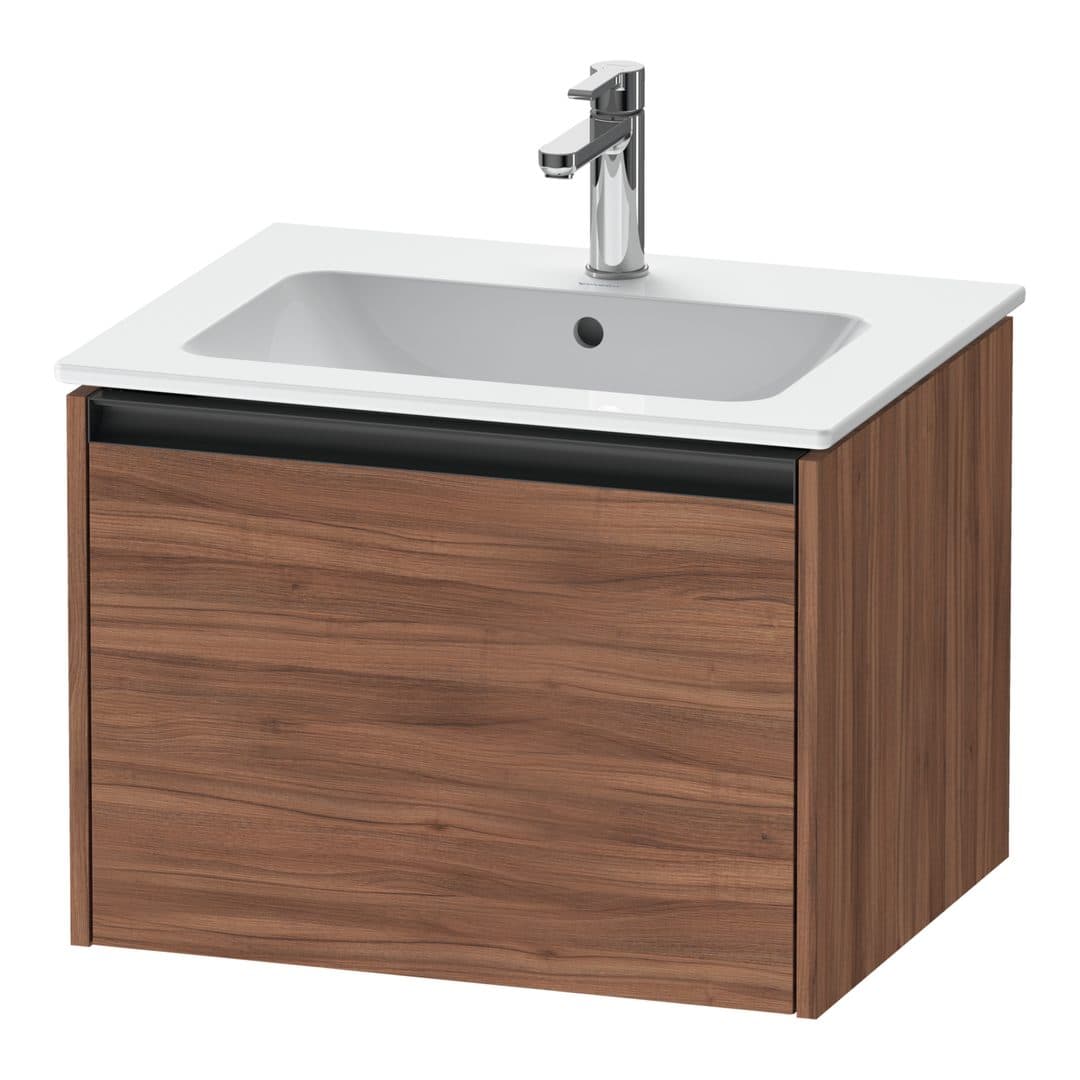 Duravit Ketho.2 – Έπιπλο Νιπτήρα – 610 mm, 1 συρτάρι, νιπτήρας κέντρο – Walnut Matt, Decor (K25062079790000)
