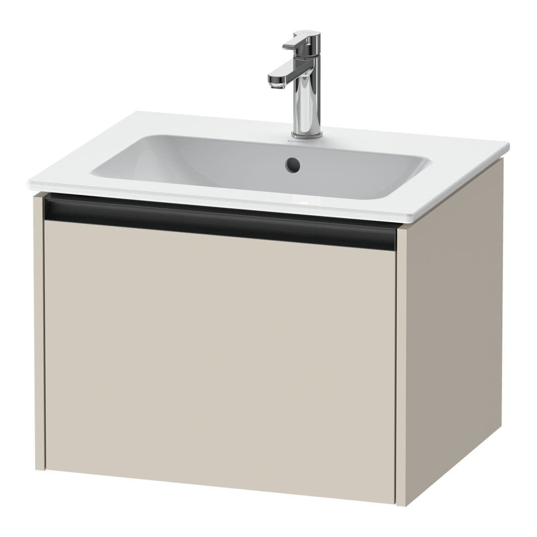 Duravit Ketho.2 – Έπιπλο Νιπτήρα – 610 mm, 1 συρτάρι, νιπτήρας κέντρο – Taupe Super Matt, Decor (K25062083830000)