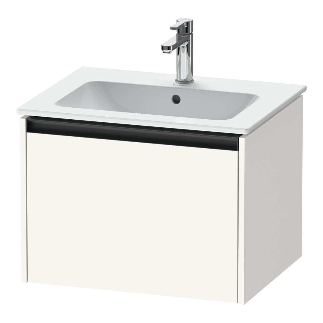Duravit Ketho.2 – Έπιπλο Νιπτήρα – 610 mm, 1 συρτάρι, νιπτήρας κέντρο – White Super Matt, Decor (K25062084840000)