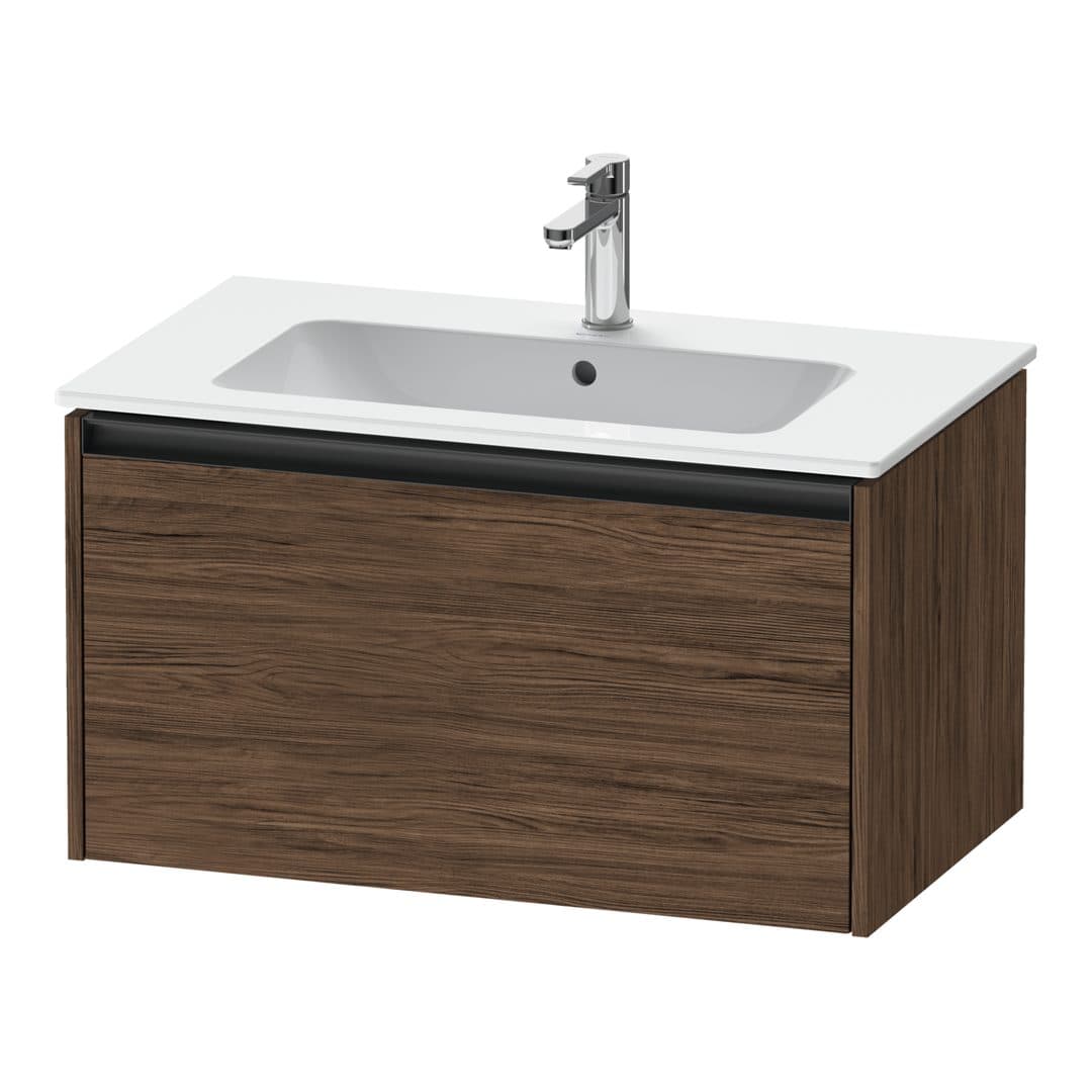 Duravit Ketho.2 – Έπιπλο Νιπτήρα – 810 mm, 1 συρτάρι – Walnut dark Matt, Decor (K25063021210000)