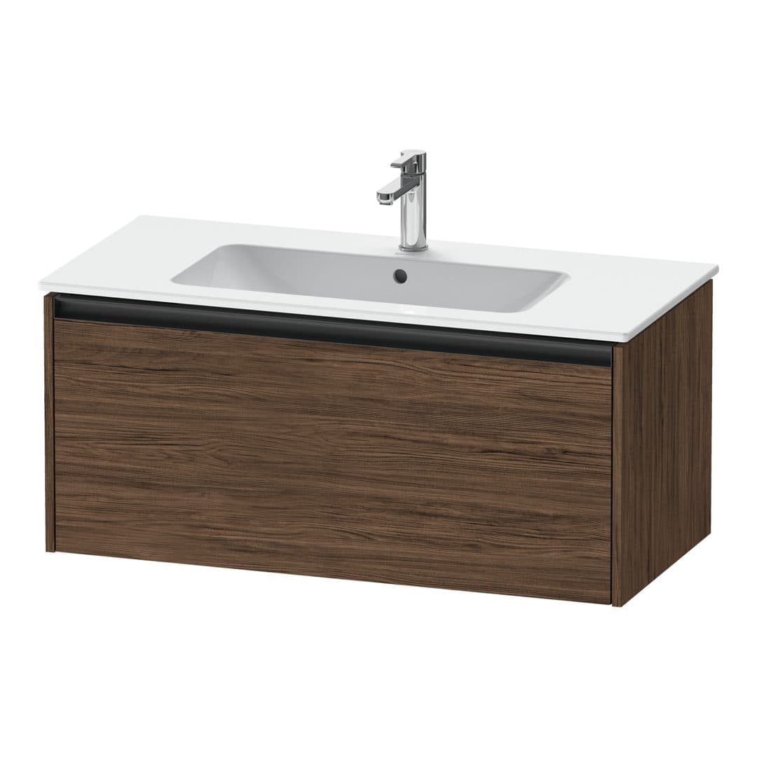 Duravit Ketho.2 – Έπιπλο Νιπτήρα – 1010 mm, 1 συρτάρι, νιπτήρας κέντρο – Walnut dark Matt, Decor (K25064021210000)