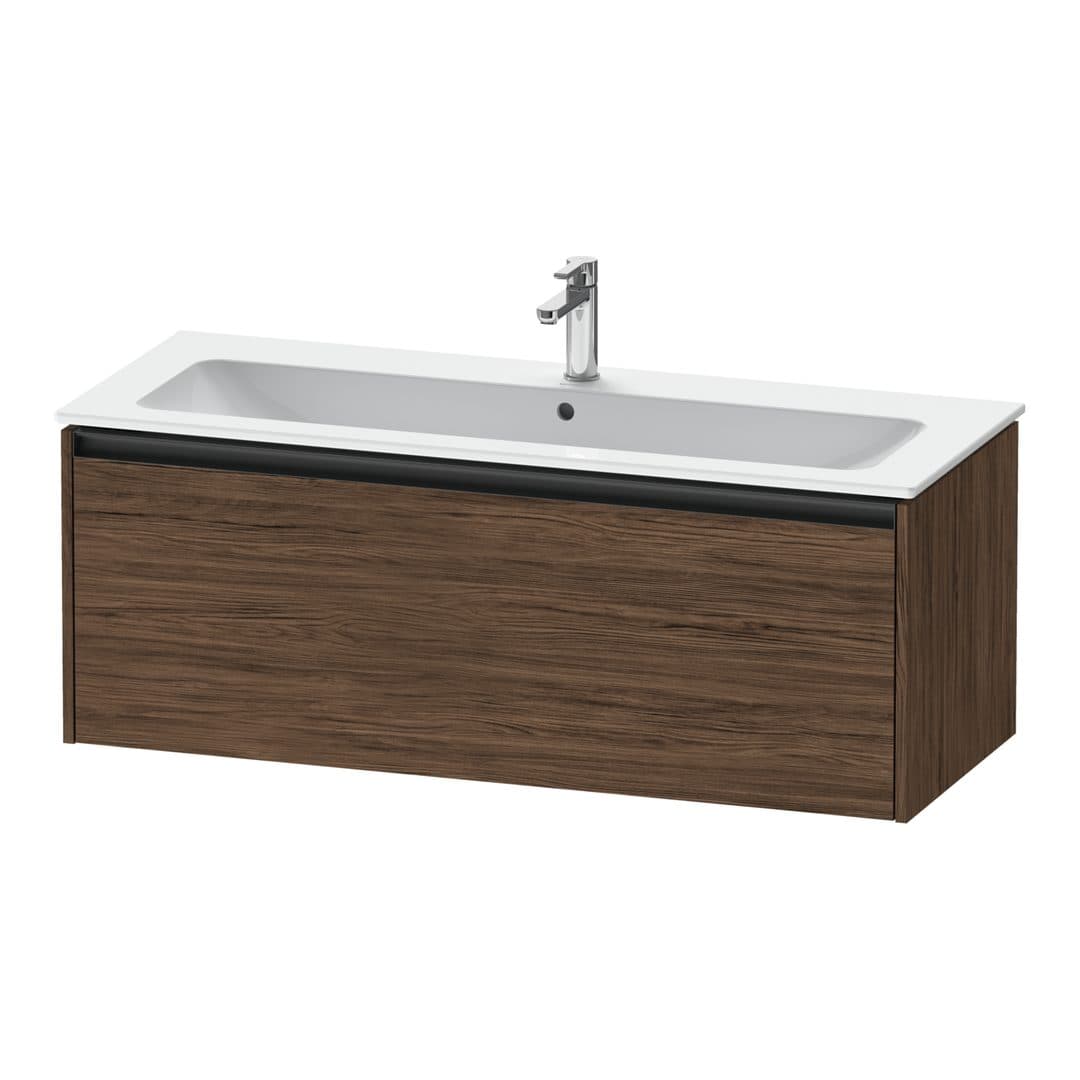 Duravit Ketho.2 – Έπιπλο Νιπτήρα – 1210 mm, 1 συρτάρι, νιπτήρας κέντρο – Walnut dark Matt, Decor (K25065021210000)