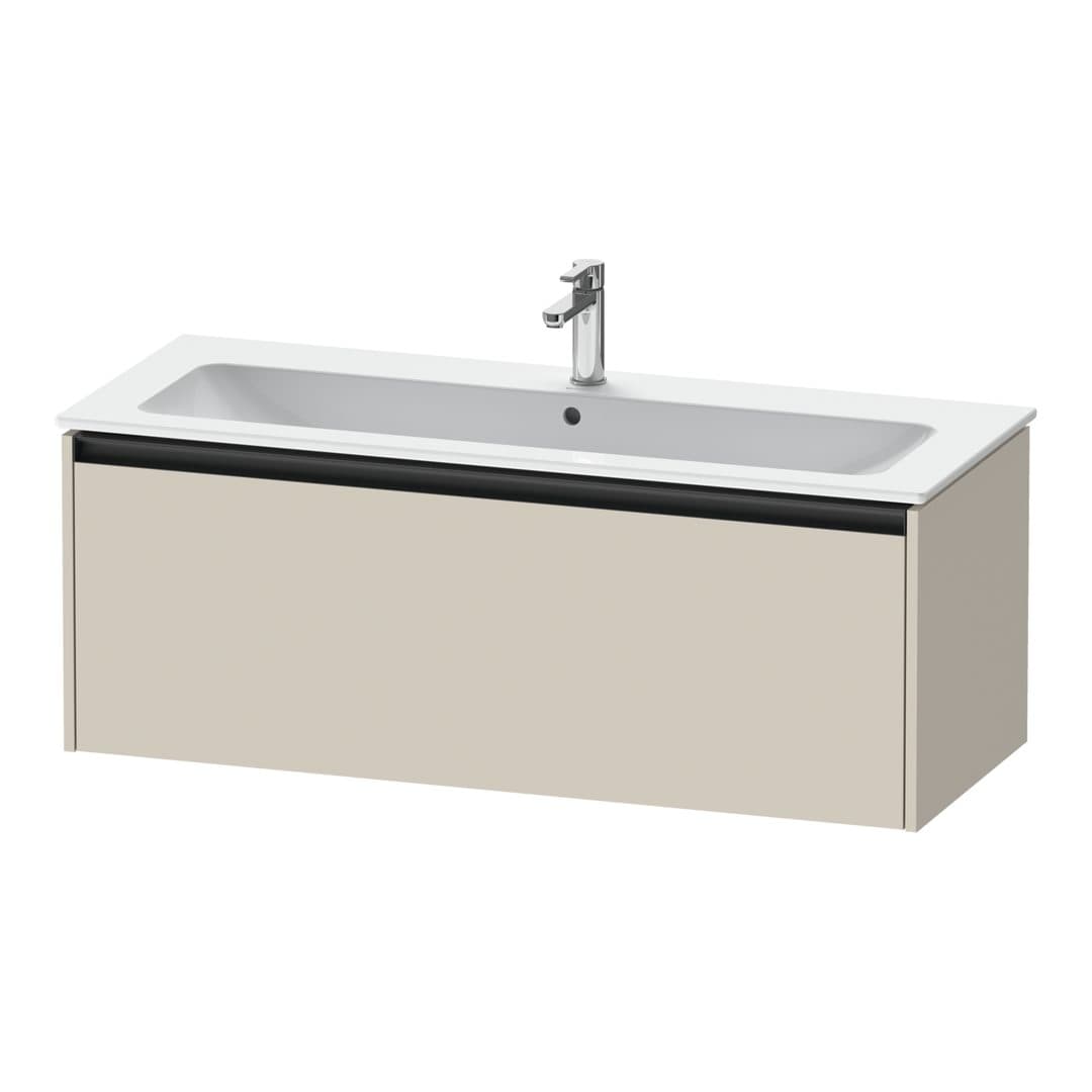 Duravit Ketho.2 – Έπιπλο Νιπτήρα – 1210 mm, 1 συρτάρι, νιπτήρας κέντρο – Taupe Super Matt, Decor (K25065083830000)