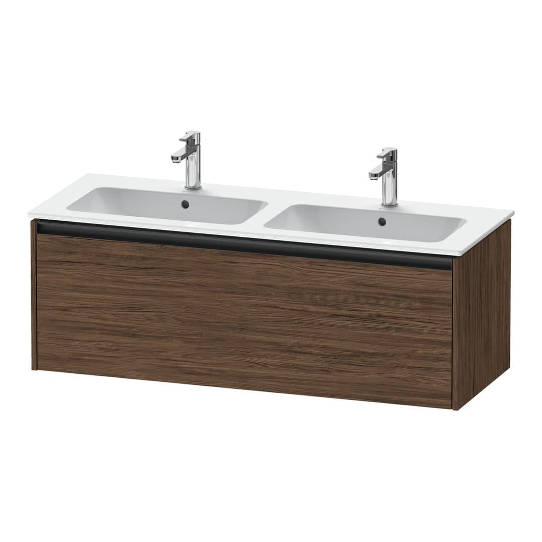 Duravit Ketho.2 – Έπιπλο Νιπτήρα – 1280 mm, 1 συρτάρι – Walnut dark Matt, Decor (K25066021210000)