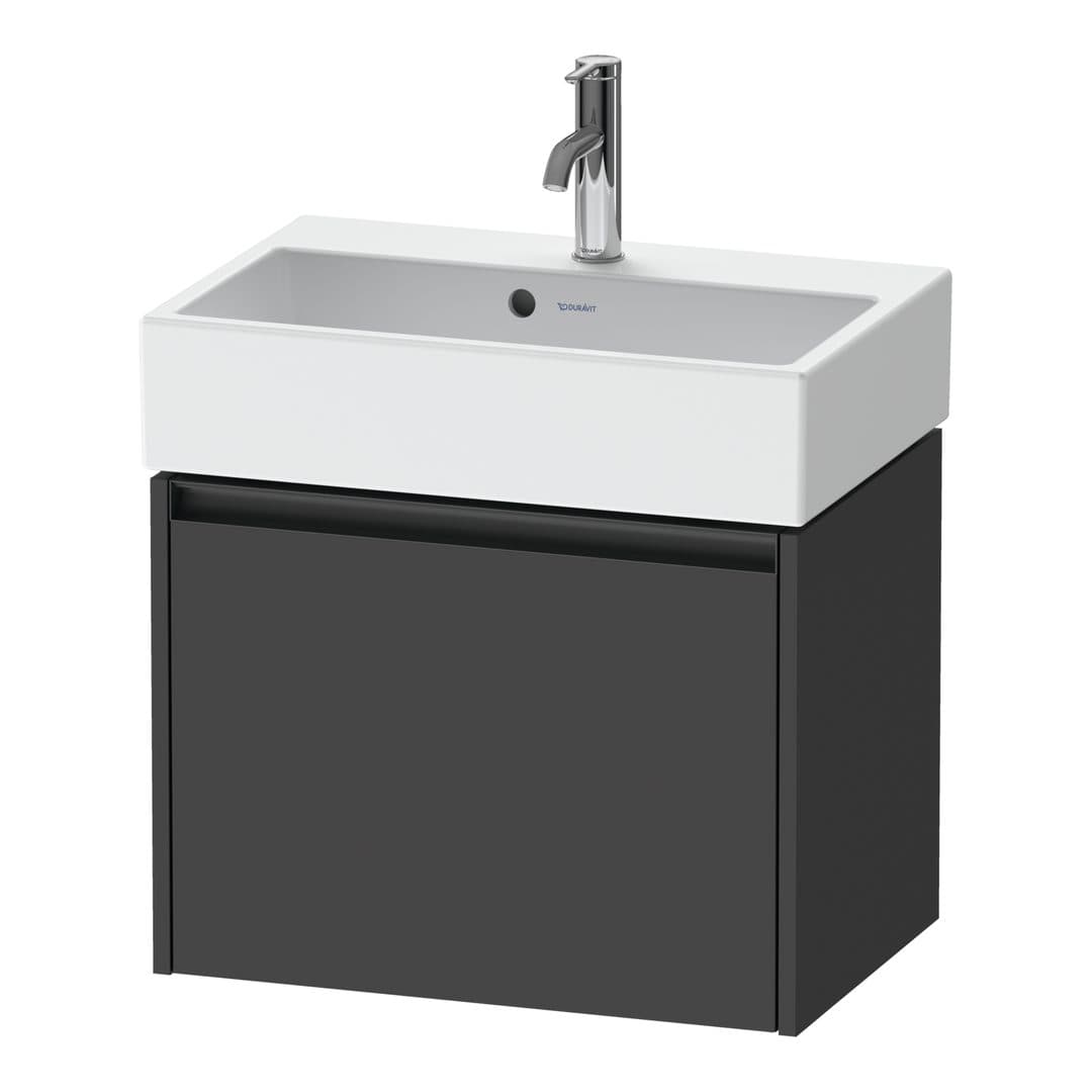 Duravit Ketho.2 – Έπιπλο Νιπτήρα – 584 mm, 1 συρτάρι, νιπτήρας κέντρο, Compact – Graphite Matt, Decor (K25073049490000)