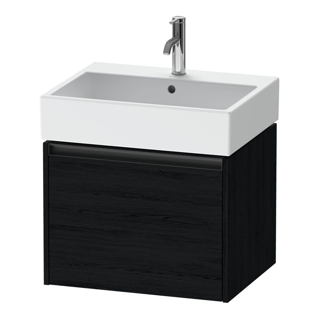 Duravit Ketho.2 – Έπιπλο Νιπτήρα – 584 mm, 1 συρτάρι, νιπτήρας κέντρο, 584 x 460 x 440 mm – Black oak Matt, Decor (K25075016160000)