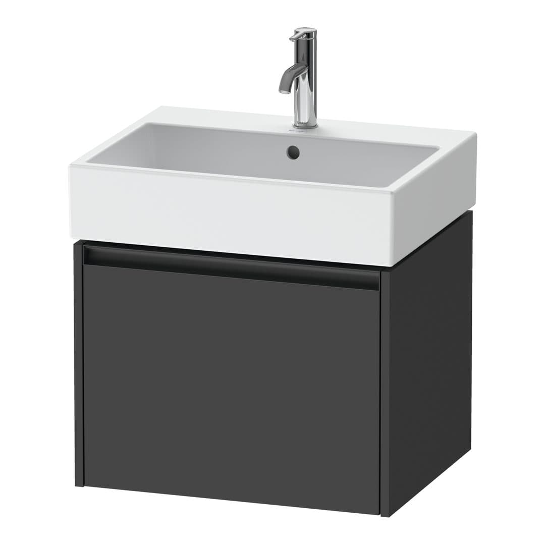 Duravit Ketho.2 – Έπιπλο Νιπτήρα – 584 mm, 1 συρτάρι, νιπτήρας κέντρο, 584 x 460 x 440 mm – Graphite Matt, Decor (K25075049490000)