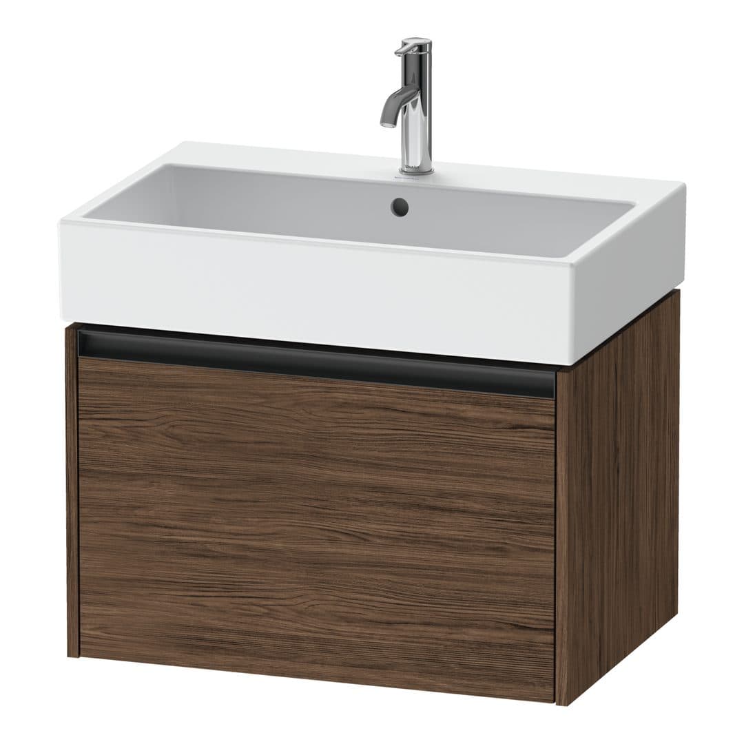 Duravit Ketho.2 – Έπιπλο Νιπτήρα – 684 mm, 1 συρτάρι, νιπτήρας κέντρο – Walnut dark Matt, Decor (K25076021210000)