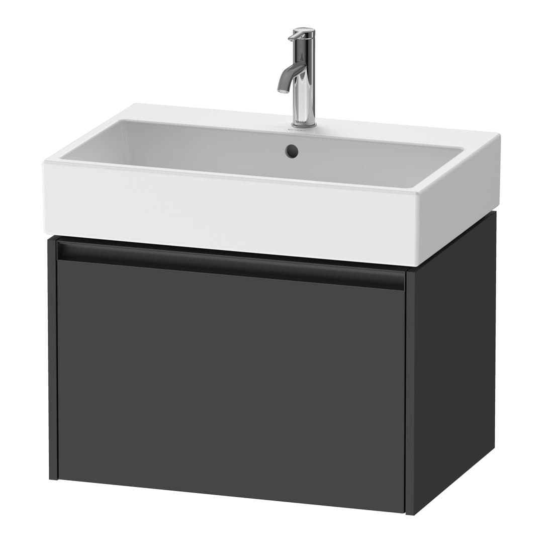 Duravit Ketho.2 – Έπιπλο Νιπτήρα – 684 mm, 1 συρτάρι, νιπτήρας κέντρο – Graphite Matt, Decor (K25076049490000)