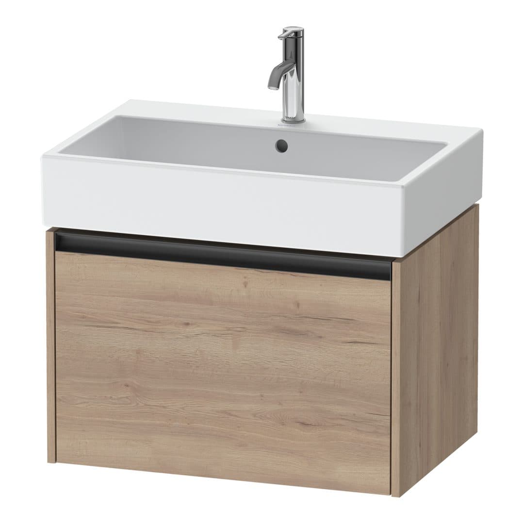 Duravit Ketho.2 – Έπιπλο Νιπτήρα – 684 mm, 1 συρτάρι, νιπτήρας κέντρο – Marbled Oak Matt, Decor (K25076055550000)