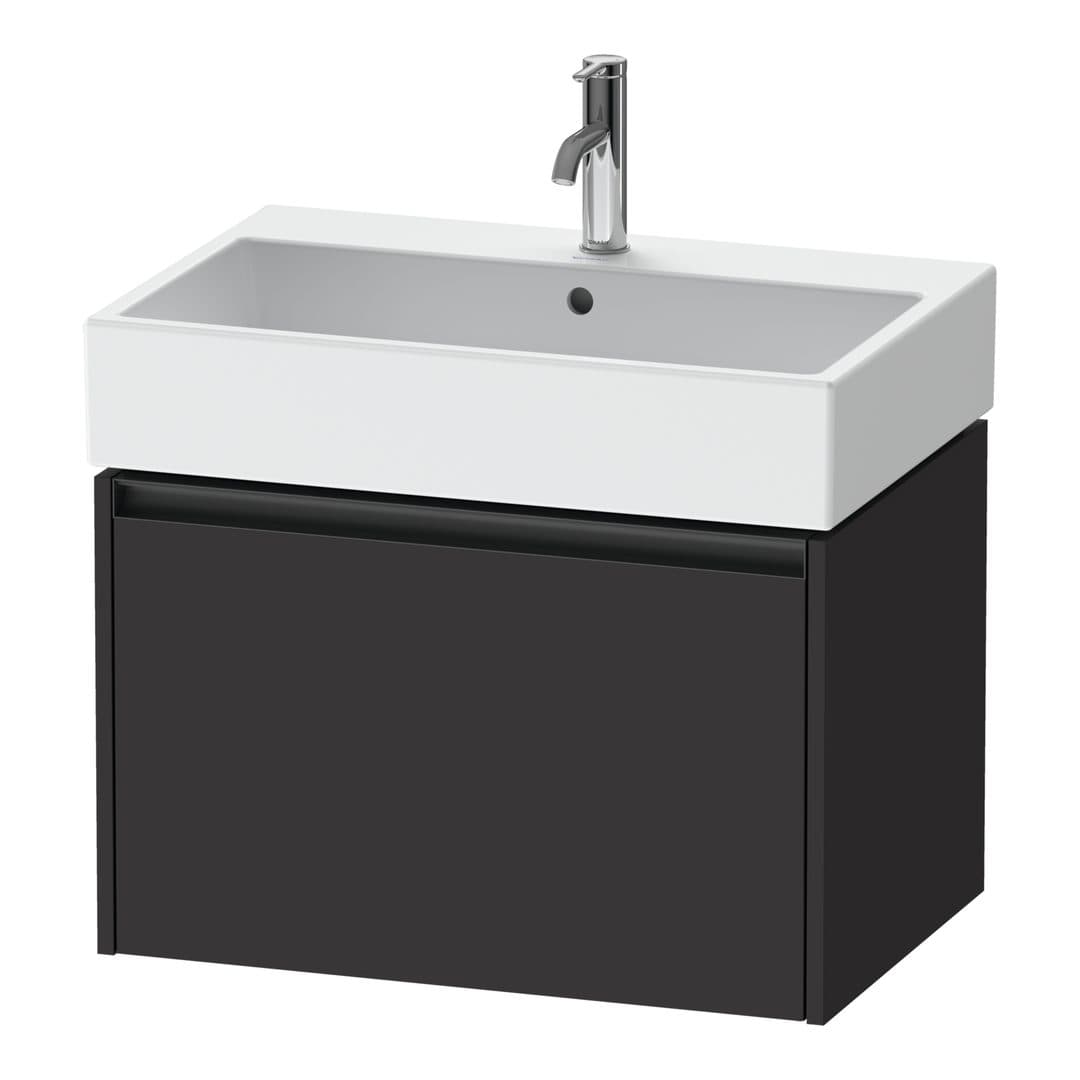 Duravit Ketho.2 – Έπιπλο Νιπτήρα – 684 mm, 1 συρτάρι, νιπτήρας κέντρο – Graphite Super Matt, Decor (K25076080800000)