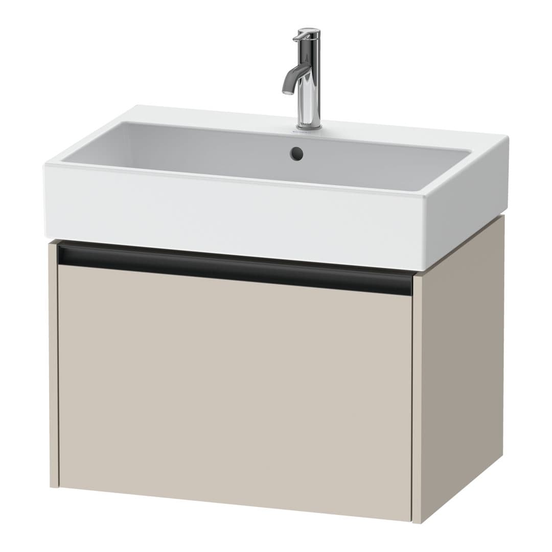 Duravit Ketho.2 – Έπιπλο Νιπτήρα – 684 mm, 1 συρτάρι, νιπτήρας κέντρο – Taupe Matt, Decor (K25076091910000)
