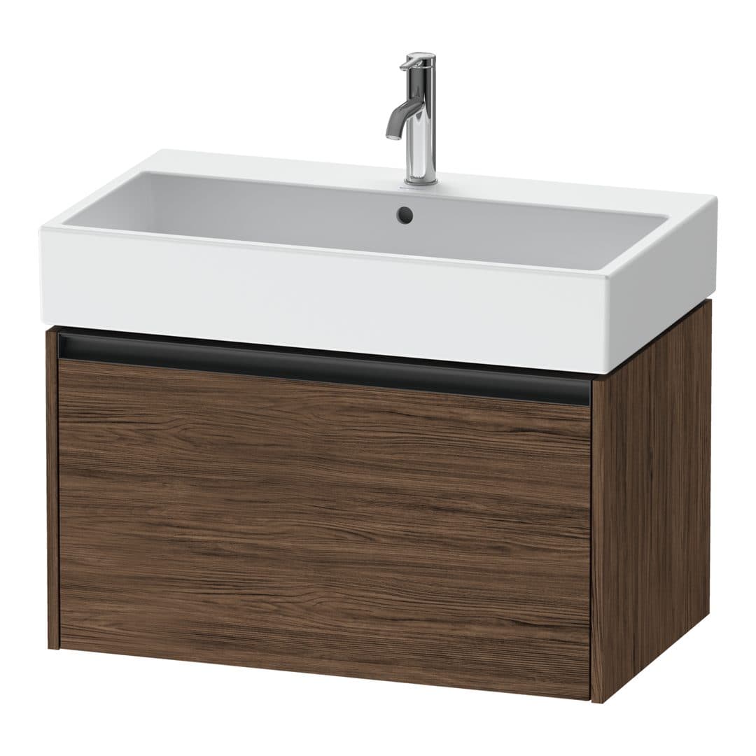 Duravit Ketho.2 – Έπιπλο Νιπτήρα – 784 mm, 1 συρτάρι, νιπτήρας κέντρο, 784 x 460 x 440 mm – Walnut dark Matt, Decor (K25077021210000)