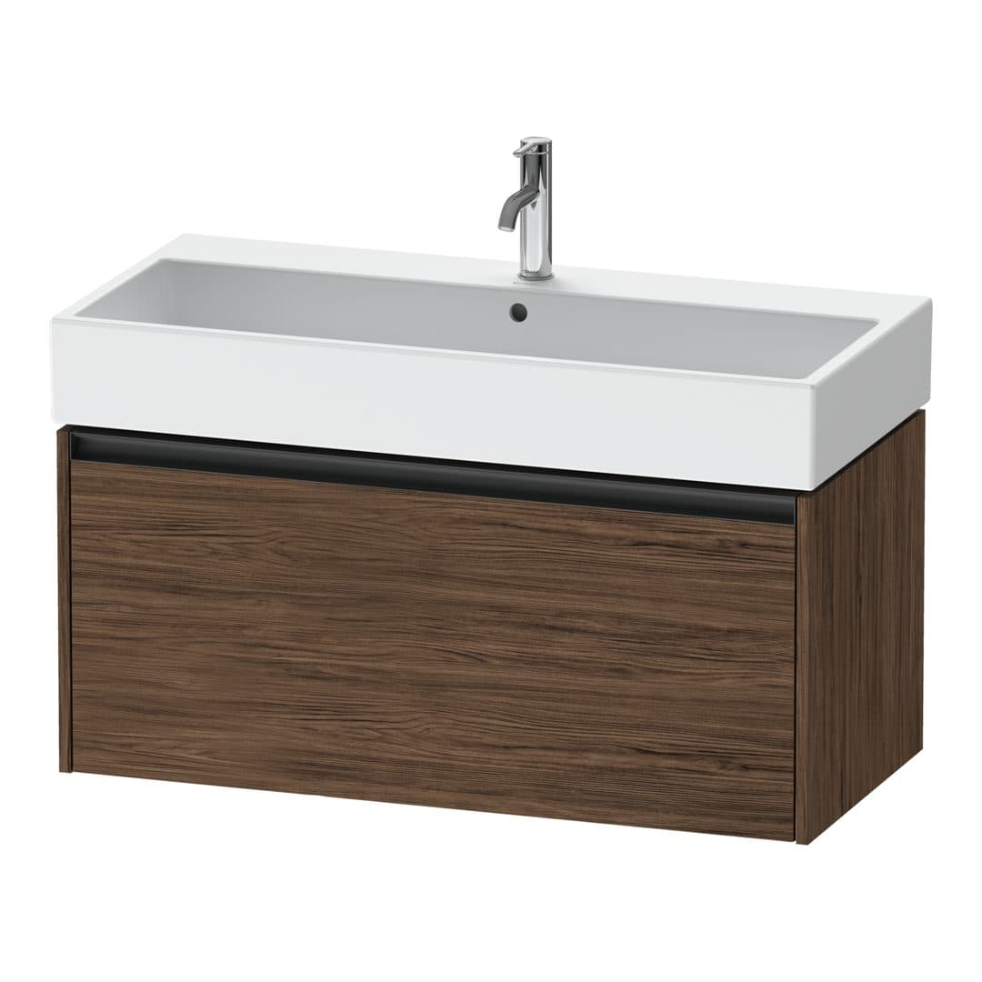 Duravit Ketho.2 – Έπιπλο Νιπτήρα – 984 mm, 1 συρτάρι, νιπτήρας κέντρο, 984 x 460 x 440 mm – Walnut dark Matt, Decor (K25078021210000)