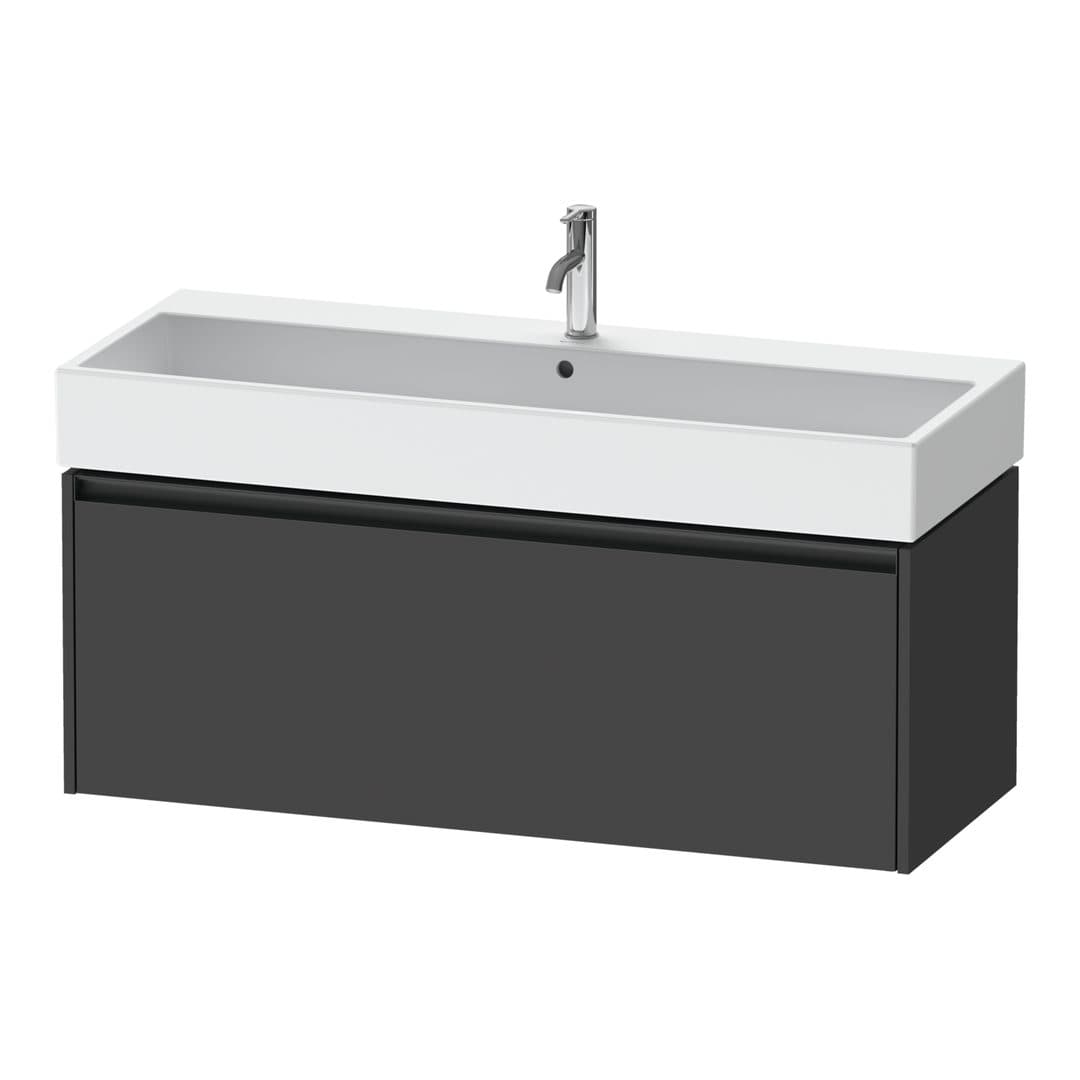 Duravit Ketho.2 – Έπιπλο Νιπτήρα – 1184 mm, 1 συρτάρι, νιπτήρας κέντρο – Graphite Matt, Decor (K25079049490000)