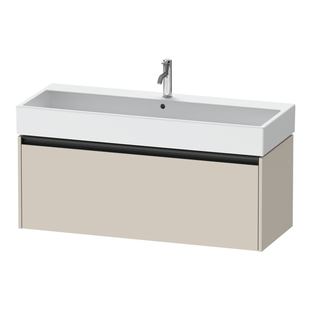 Duravit Ketho.2 – Έπιπλο Νιπτήρα – 1184 mm, 1 συρτάρι, νιπτήρας κέντρο – Taupe Super Matt, Decor (K25079083830000)