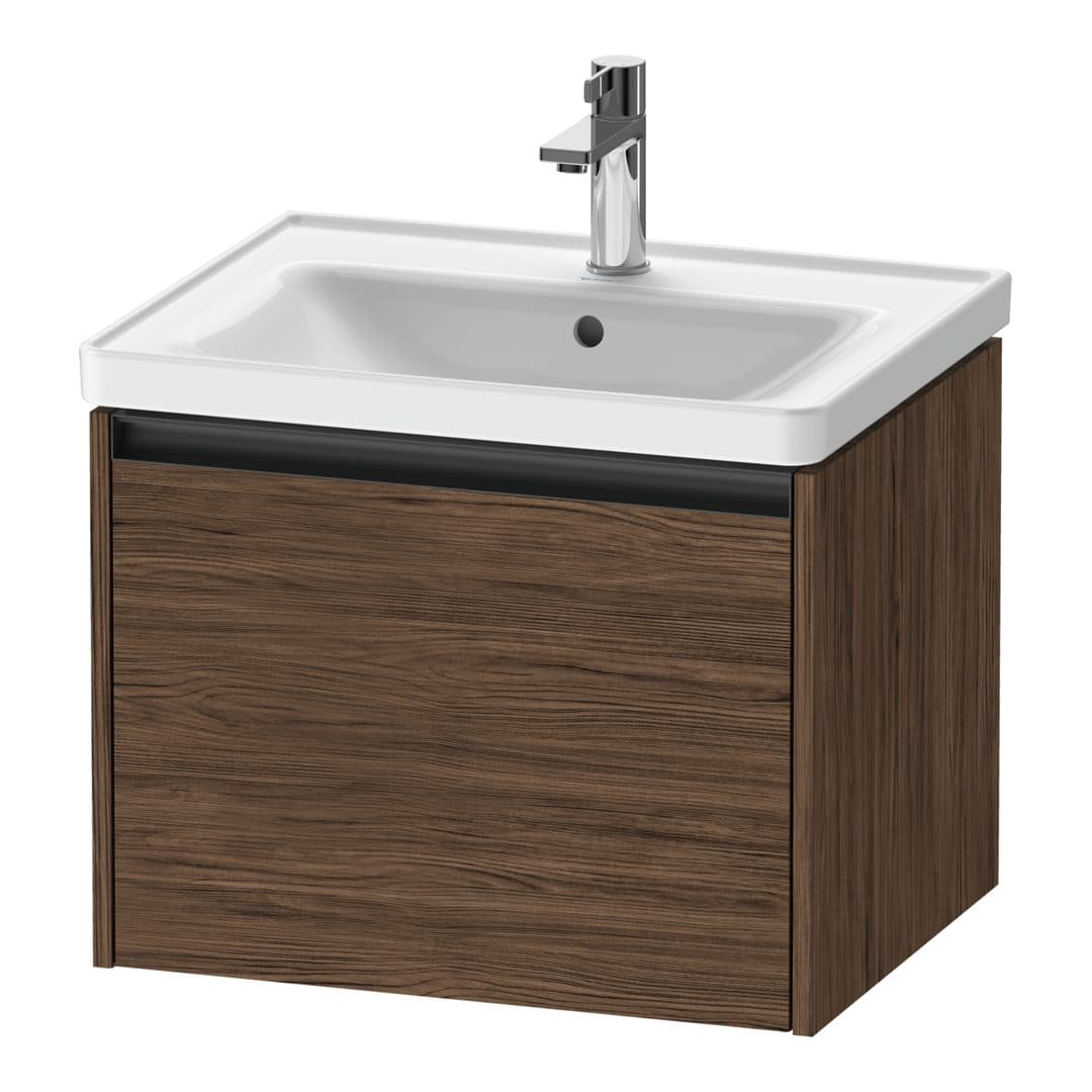 Duravit Ketho.2 – Έπιπλο Νιπτήρα – 584 mm, 1 συρτάρι, νιπτήρας κέντρο, 584 x 455 x 440 mm – Walnut dark Matt, Decor (K25081021210000)