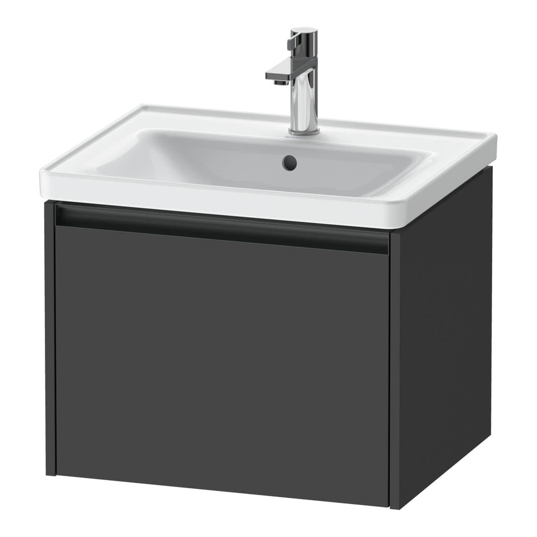 Duravit Ketho.2 – Έπιπλο Νιπτήρα – 584 mm, 1 συρτάρι, νιπτήρας κέντρο, 584 x 455 x 440 mm – Graphite Matt, Decor (K25081049490000)