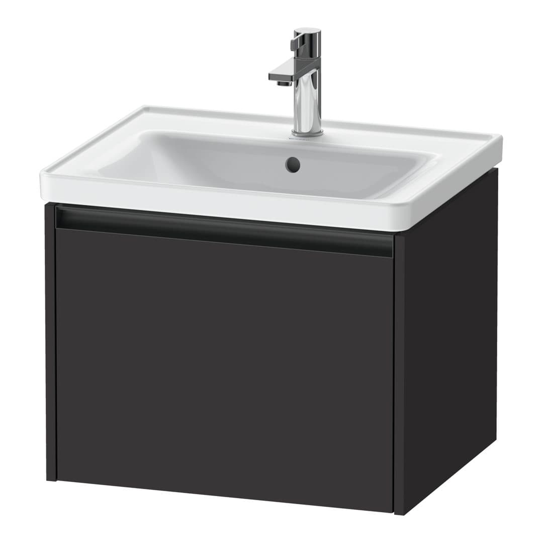 Duravit Ketho.2 – Έπιπλο Νιπτήρα – 584 mm, 1 συρτάρι, νιπτήρας κέντρο, 584 x 455 x 440 mm – Graphite Super Matt, Decor (K25081080800000)