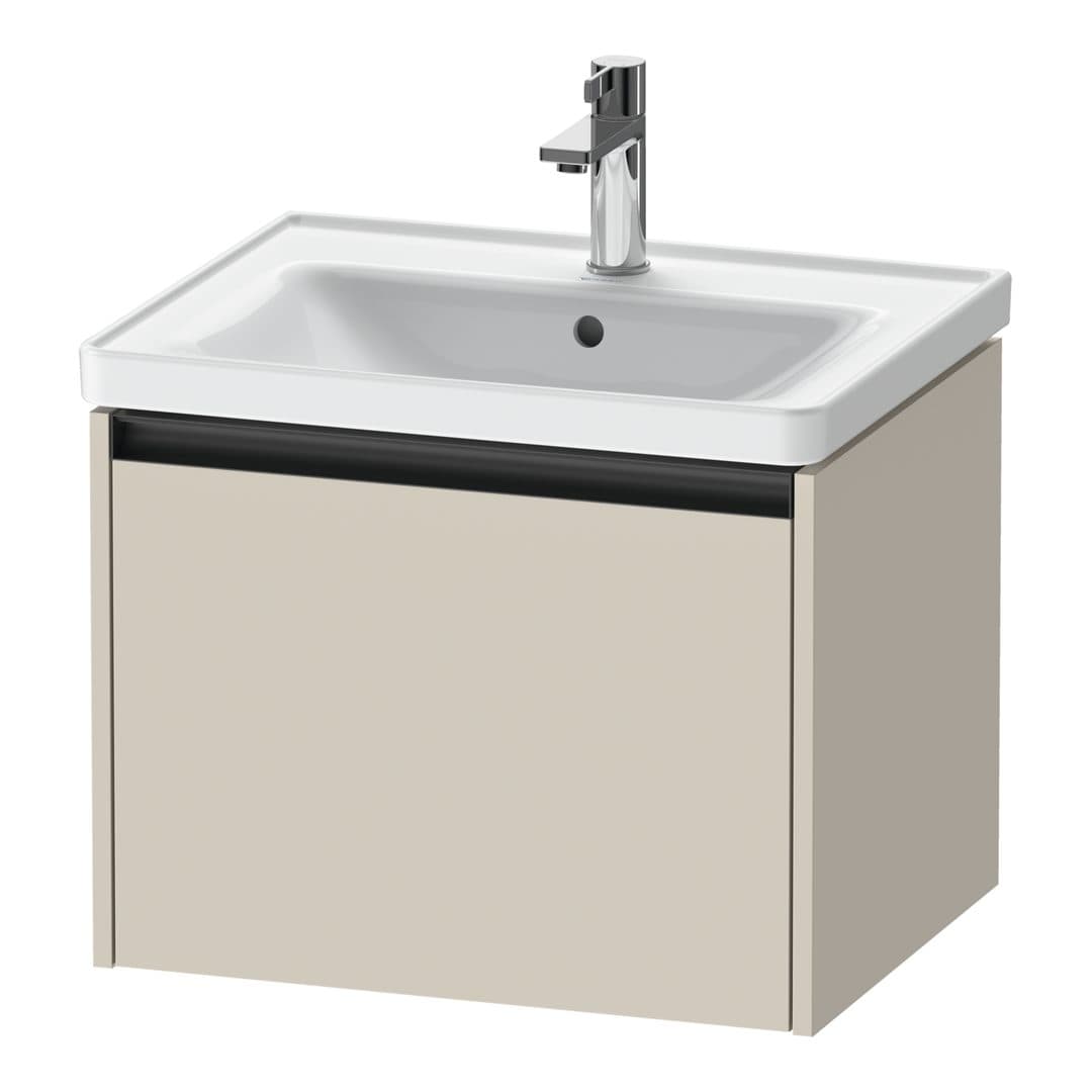 Duravit Ketho.2 – Έπιπλο Νιπτήρα – 584 mm, 1 συρτάρι, νιπτήρας κέντρο, 584 x 455 x 440 mm – Taupe Super Matt, Decor (K25081083830000)