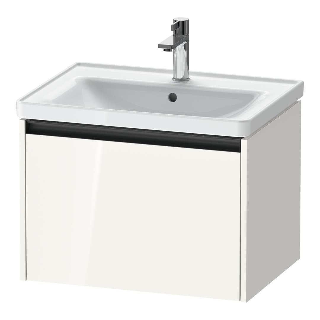 Duravit Ketho.2 – Έπιπλο Νιπτήρα – 634 mm, 1 συρτάρι, νιπτήρας κέντρο – White High Gloss, Decor (K25082022220000)