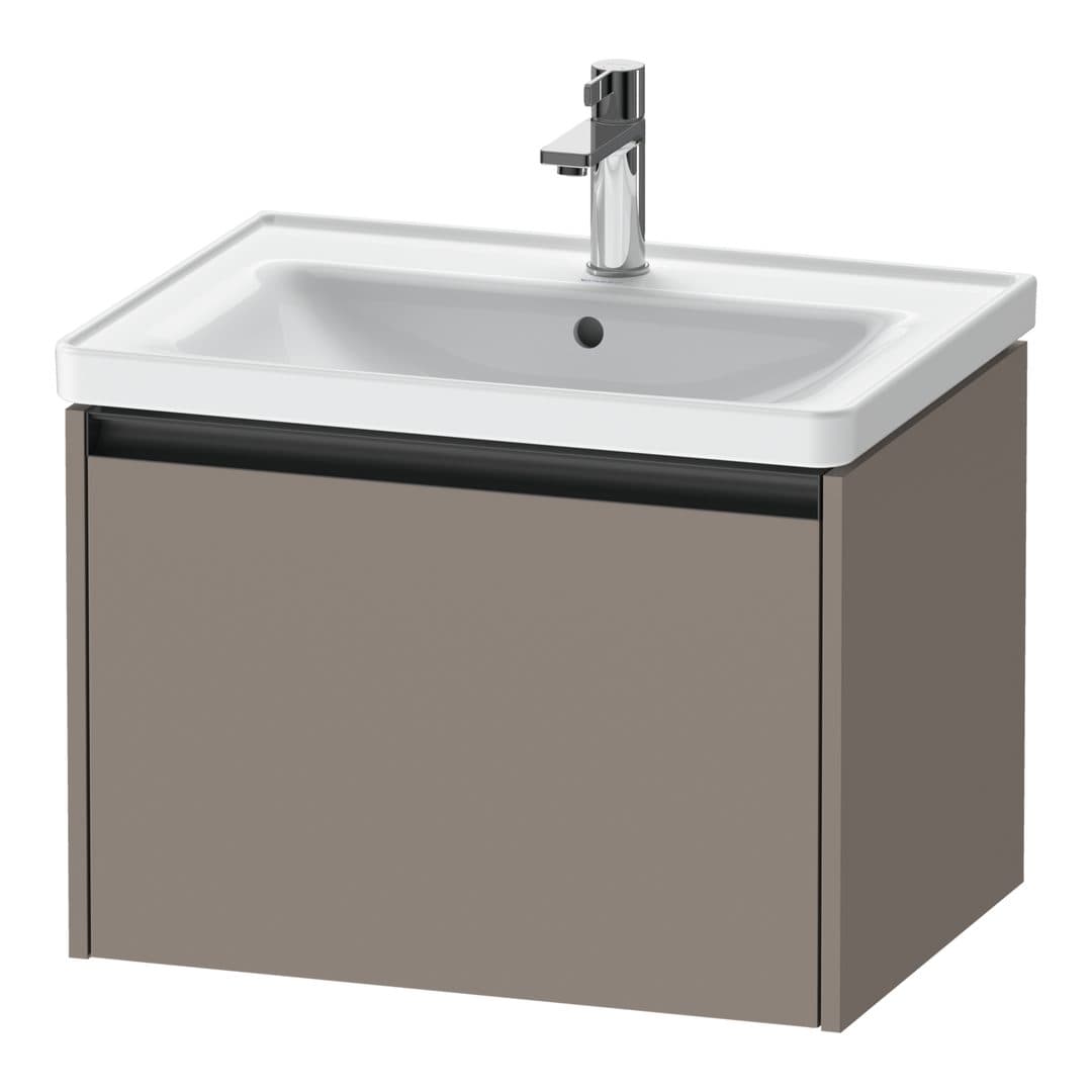 Duravit Ketho.2 – Έπιπλο Νιπτήρα – 634 mm, 1 συρτάρι, νιπτήρας κέντρο – Basalte Matt, Decor (K25082043430000)
