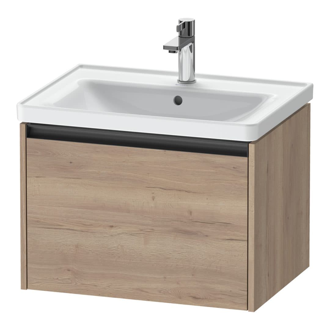 Duravit Ketho.2 – Έπιπλο Νιπτήρα – 634 mm, 1 συρτάρι, νιπτήρας κέντρο – Marbled Oak Matt, Decor (K25082055550000)