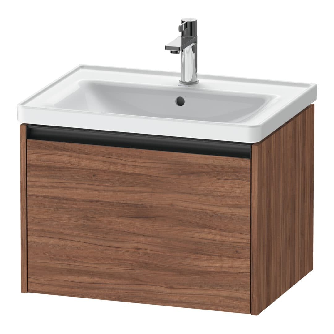 Duravit Ketho.2 – Έπιπλο Νιπτήρα – 634 mm, 1 συρτάρι, νιπτήρας κέντρο – Walnut Matt, Decor (K25082079790000)