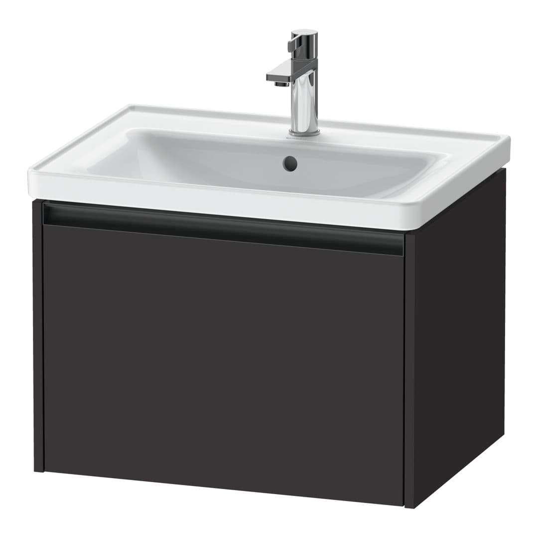 Duravit Ketho.2 – Έπιπλο Νιπτήρα – 634 mm, 1 συρτάρι, νιπτήρας κέντρο – Graphite Super Matt, Decor (K25082080800000)