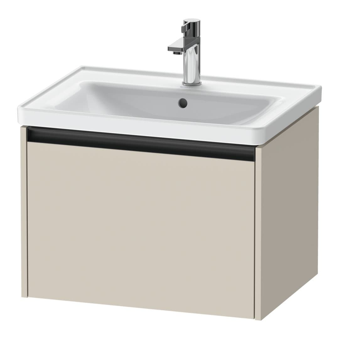 Duravit Ketho.2 – Έπιπλο Νιπτήρα – 634 mm, 1 συρτάρι, νιπτήρας κέντρο – Taupe Super Matt, Decor (K25082083830000)