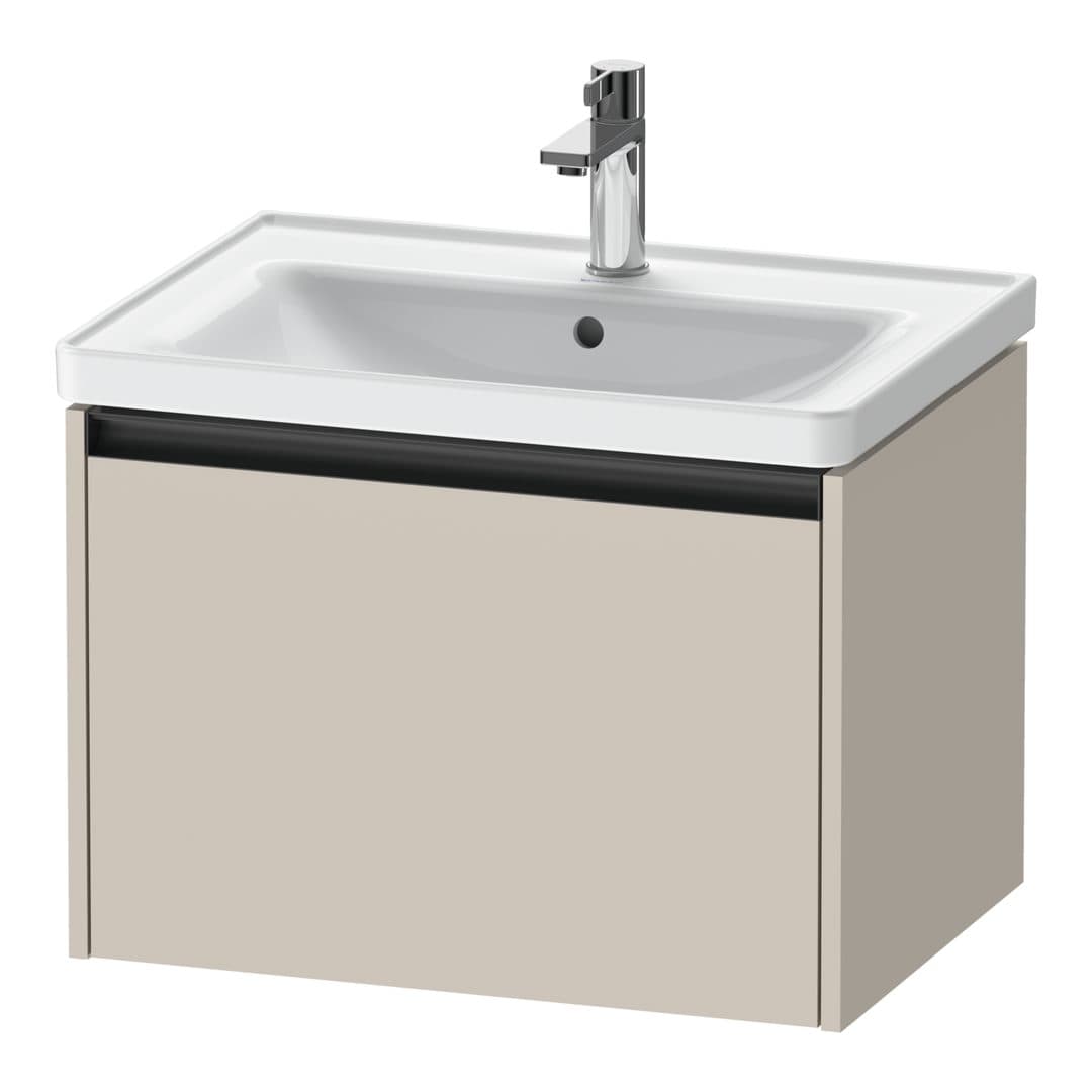 Duravit Ketho.2 – Έπιπλο Νιπτήρα – 634 mm, 1 συρτάρι, νιπτήρας κέντρο – Taupe Matt, Decor (K25082091910000)