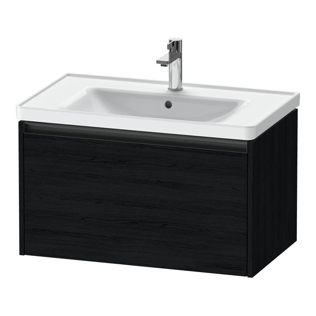 Duravit Ketho.2 – Έπιπλο Νιπτήρα – 784 mm, 1 συρτάρι, νιπτήρας κέντρο, 784 x 455 x 440 mm – Black oak Matt, Decor (K25083016160000)