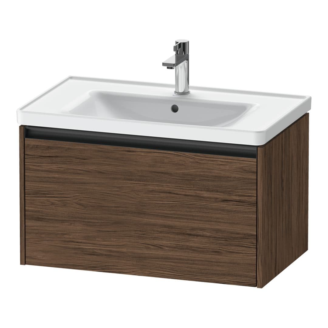 Duravit Ketho.2 – Έπιπλο Νιπτήρα – 784 mm, 1 συρτάρι, νιπτήρας κέντρο, 784 x 455 x 440 mm – Walnut dark Matt, Decor (K25083021210000)