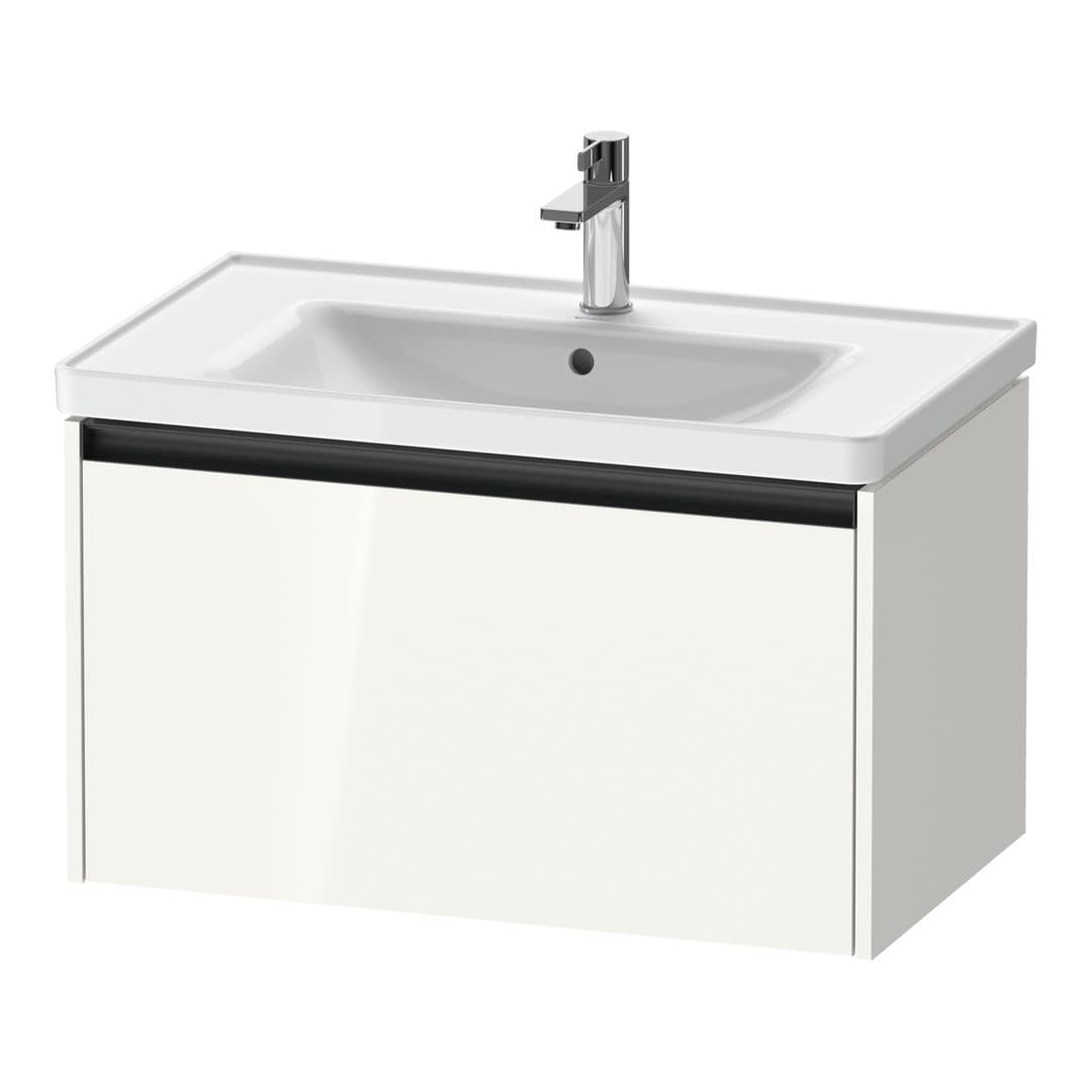 Duravit Ketho.2 – Έπιπλο Νιπτήρα – 784 mm, 1 συρτάρι, νιπτήρας κέντρο, 784 x 455 x 440 mm – White High Gloss, Decor (K25083022220000)