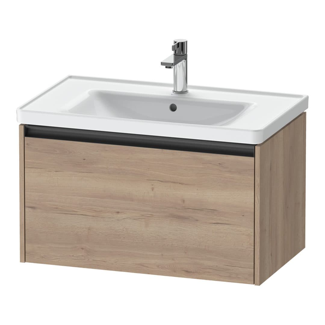 Duravit Ketho.2 – Έπιπλο Νιπτήρα – 784 mm, 1 συρτάρι, νιπτήρας κέντρο, 784 x 455 x 440 mm – Marbled Oak Matt, Decor (K25083055550000)