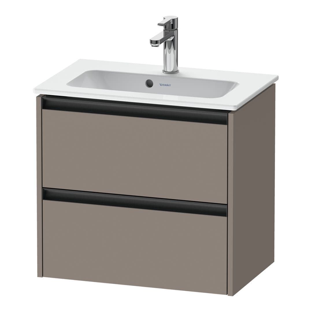 Duravit Ketho.2 – Έπιπλο Νιπτήρα – 610 mm, 2 συρτάρια, νιπτήρας κέντρο, Compact – Basalte Matt, Decor (K25255043430000)