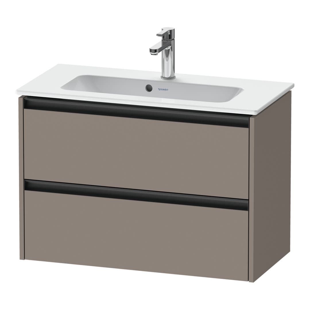 Duravit Ketho.2 – Έπιπλο Νιπτήρα – 810 mm, 2 συρτάρια, νιπτήρας κέντρο, Compact – Basalte Matt, Decor (K25256043430000)