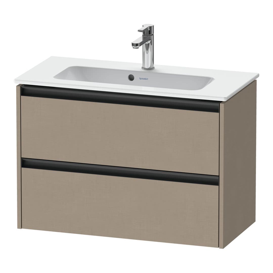 Duravit Ketho.2 – Έπιπλο Νιπτήρα – 810 mm, 2 συρτάρια, νιπτήρας κέντρο, Compact – Linen Matt, Decor (K25256075750000)