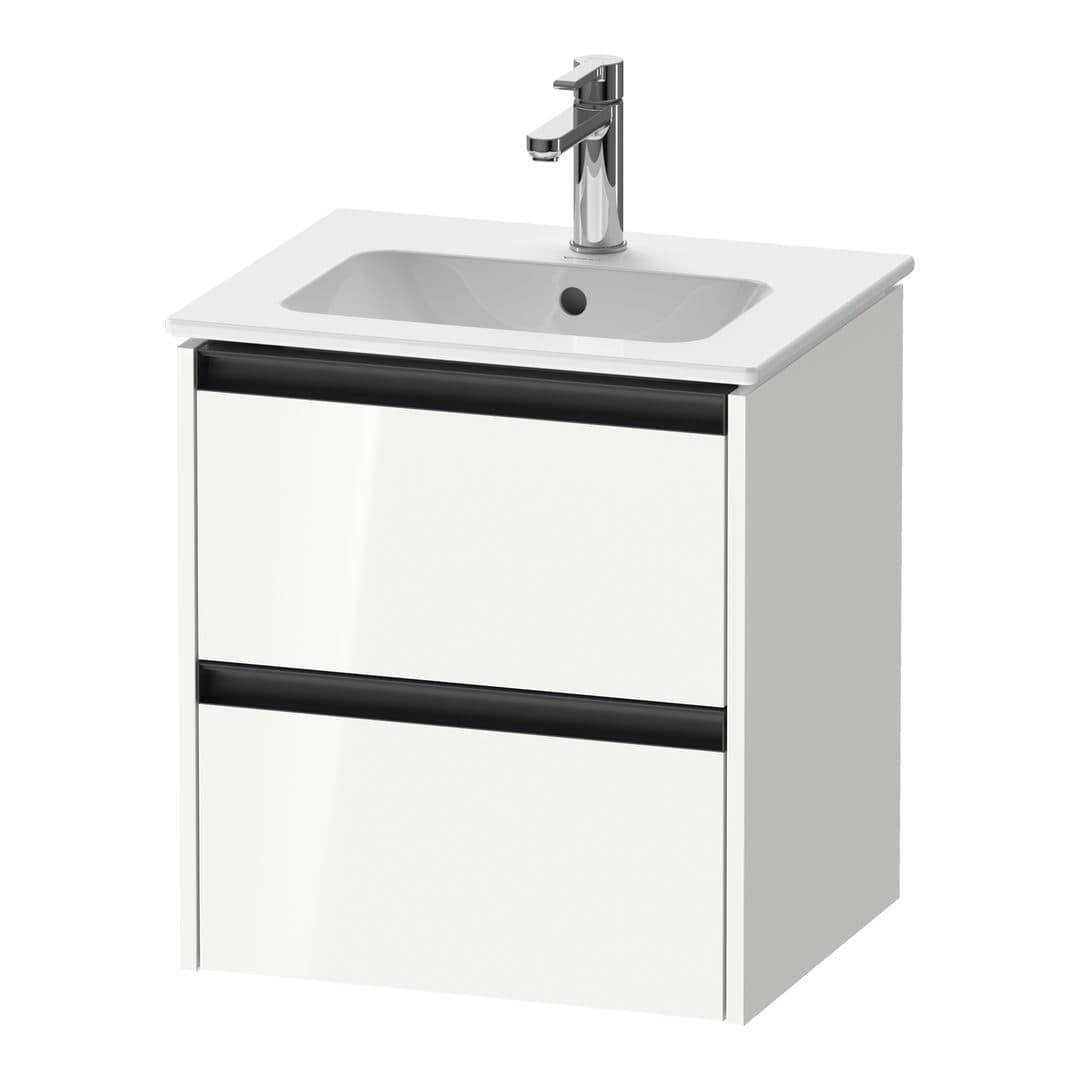 Duravit Ketho.2 – Έπιπλο Νιπτήρα – 510 mm, 2 συρτάρια, νιπτήρας κέντρο – White High Gloss, Decor (K25261022220000)