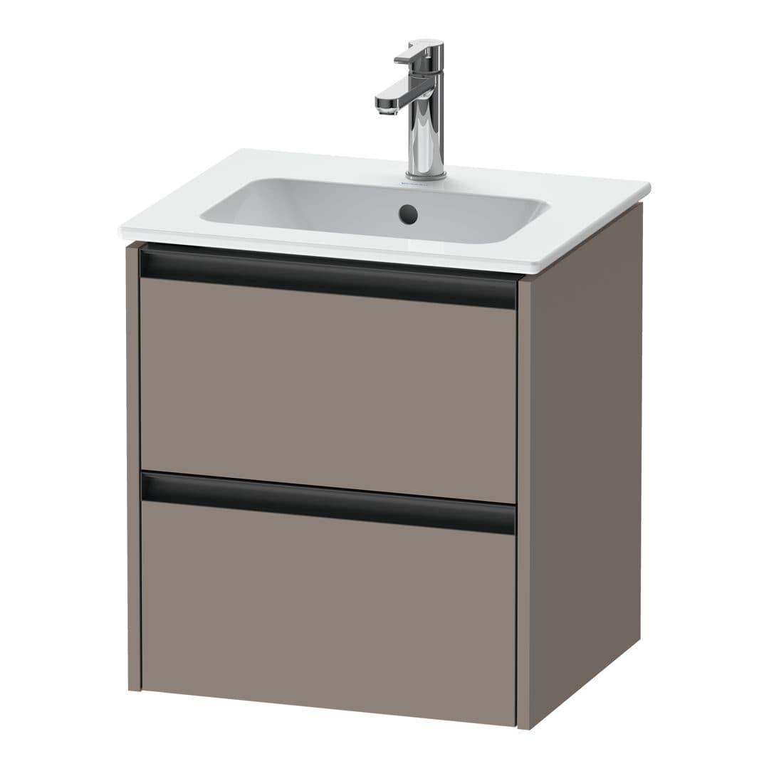 Duravit Ketho.2 – Έπιπλο Νιπτήρα – 510 mm, 2 συρτάρια, νιπτήρας κέντρο – Basalte Matt, Decor (K25261043430000)