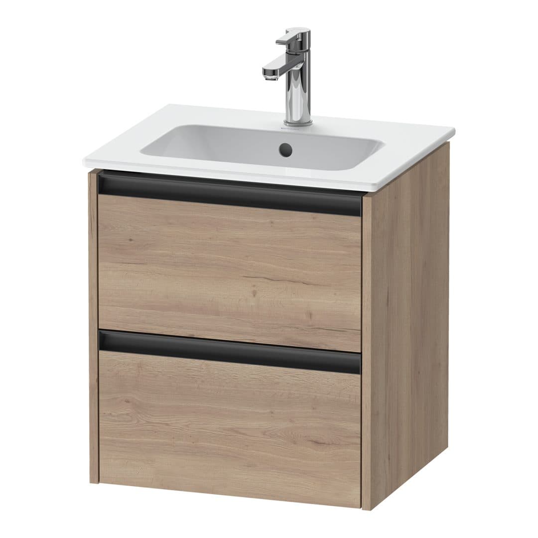 Duravit Ketho.2 – Έπιπλο Νιπτήρα – 510 mm, 2 συρτάρια, νιπτήρας κέντρο – Marbled Oak Matt, Decor (K25261055550000)